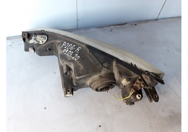 Фара передня права Peugeot 206, рифлене скло, 6205S7, 9640559480